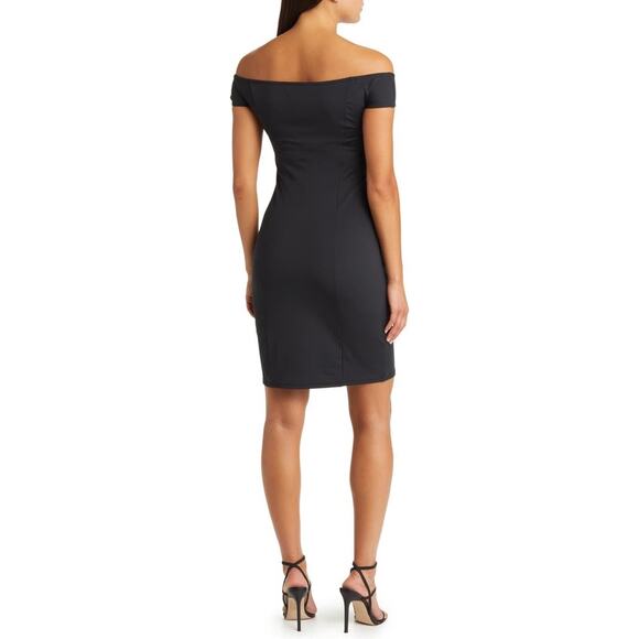 Open Edit Little Black Dress Off the Shoulder Classic Sheath Mini Large NWT - Picture 2 of 14
